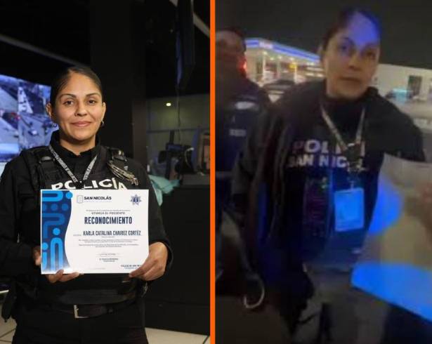 Un elemento de la policía municipal de San Nicolás de los Garza, Nuevo León, fue reconocida tras resguardar a un grupo de menores de edad, quienes presuntamente conducían un vehículo en estado de ebriedad.
