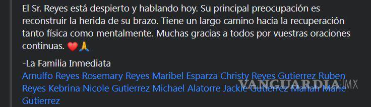 $!Confirman compañeros de Arnulfo Reyes que se encuentra estable, pero aún requiere intervención médica
