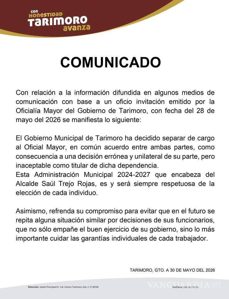 $!Destituyen a oficial mayor de Tarimoro por obligar a funcionarios a acudir a mitin de Morena