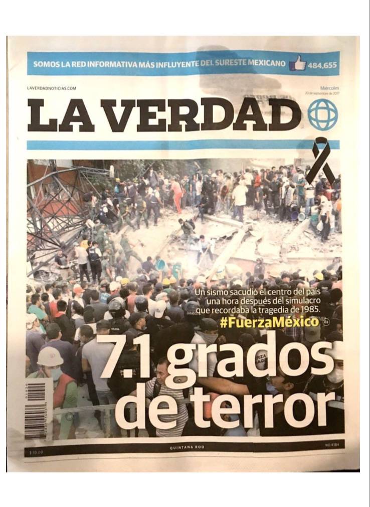 $!Las portadas de diarios en más de 100 años de sismos en México