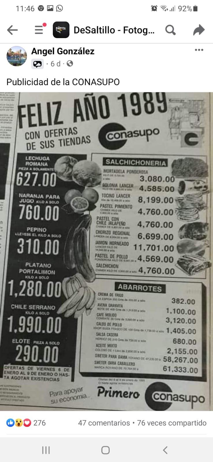 $!La foto de la polémica es esta, con los precios de la Conasupo; publicada en un diario de la localidad.