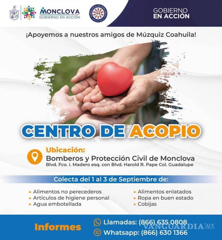 $!El centro de acopio estará en la Dirección de Protección Civil y Bomberos.