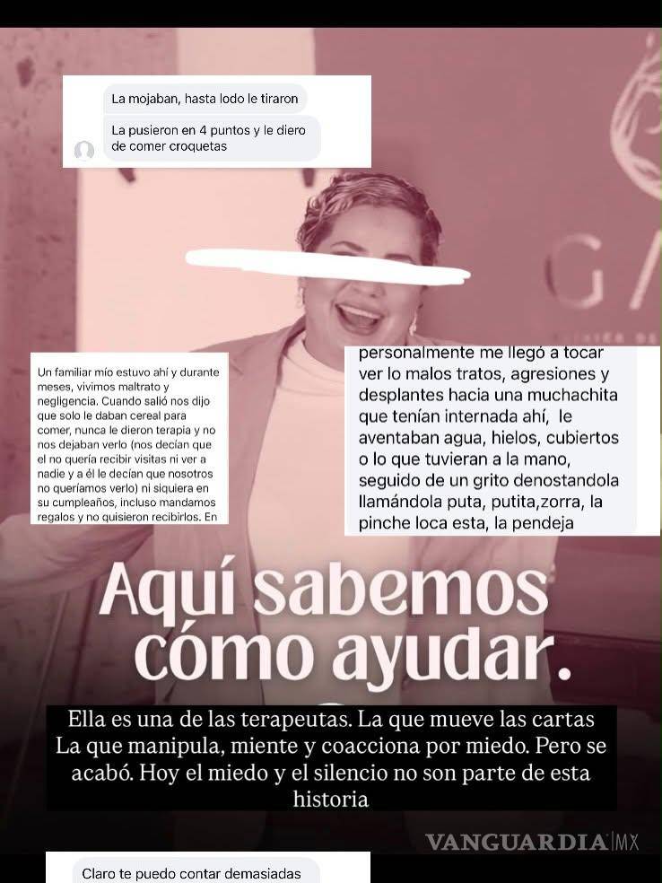 $!En redes sociales, la familia reunió testimonios en los que se describen presuntas humillaciones, agresiones, incomunicación y otras prácticas contra internos de Gaia.