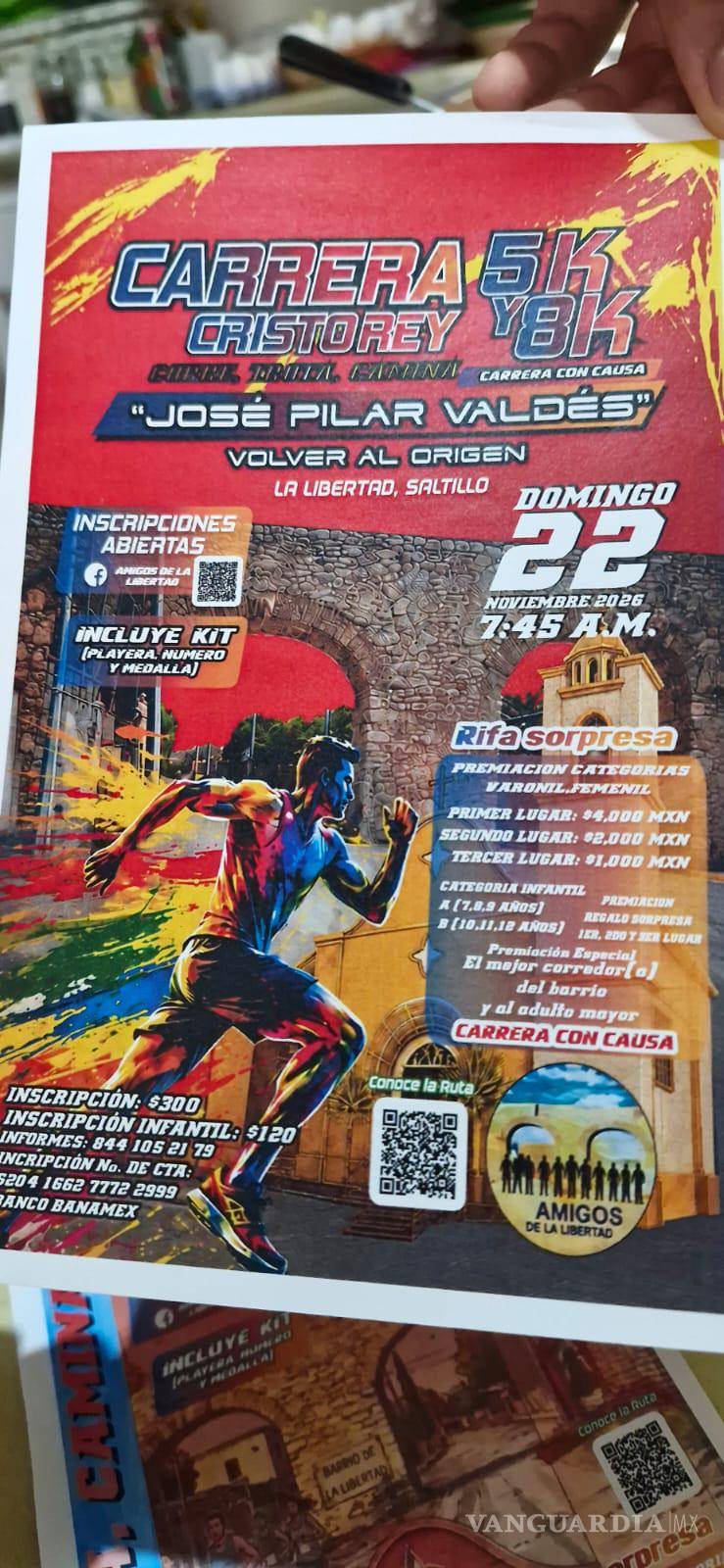 $!Las inscripciones cuestan 300 pesos para adultos e incluyen playera, número y medalla; el registro infantil tendrá un precio de 120 pesos.