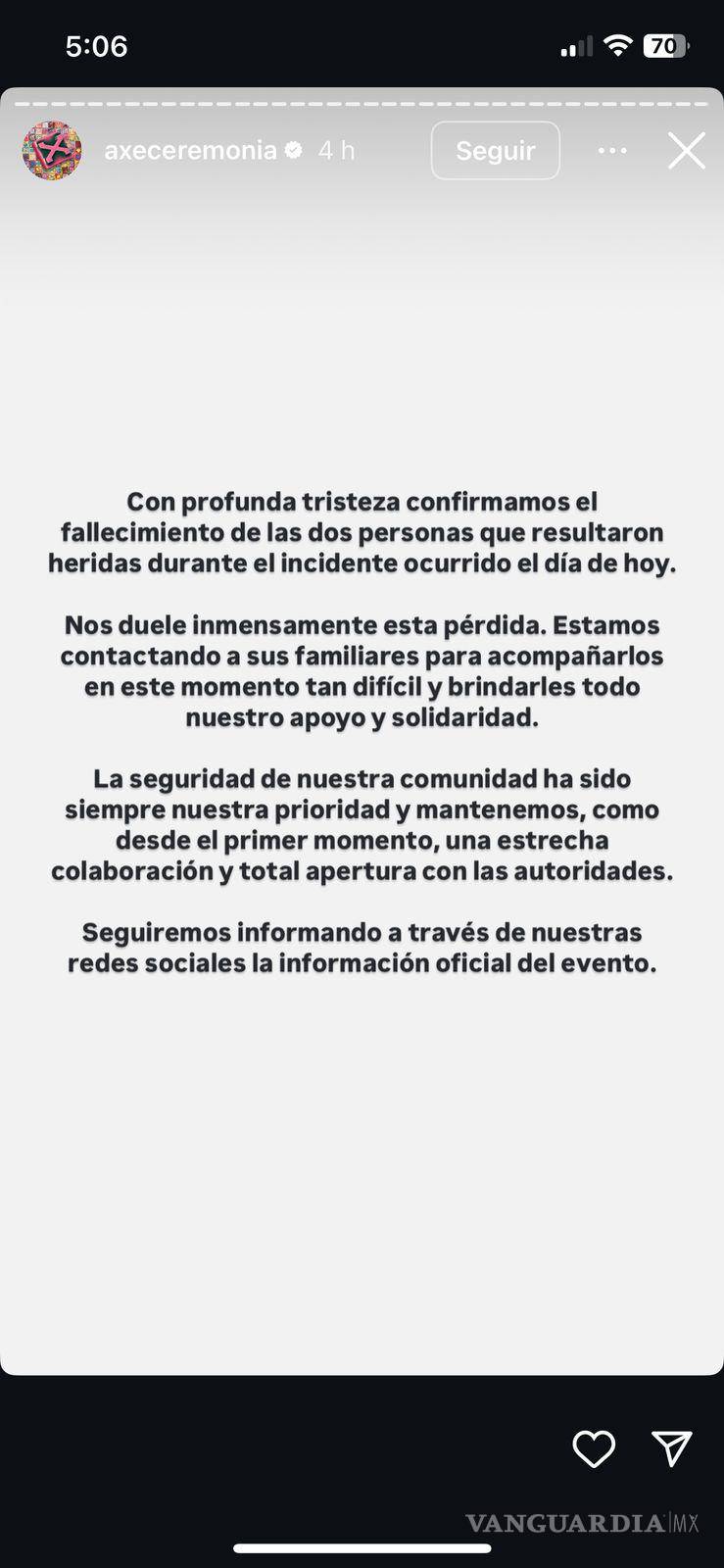 $!Tragedia en Axe Ceremonia: Alcaldía Miguel Hidalgo suspende festival; víctimas eran fotógrafos