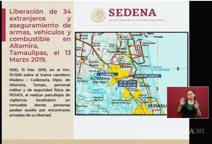 $!Liberan a 34 indocumentados en Altamira, y Sedena exhibe imágenes de migrantes desaparecidos en Tamaulipas