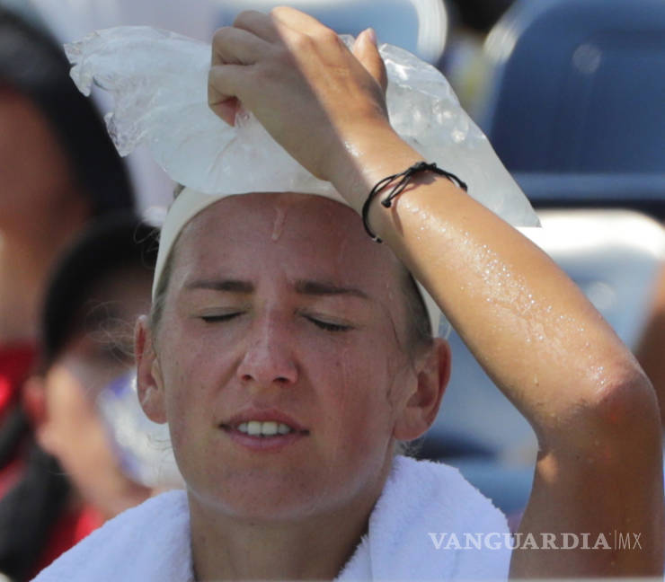$!Extremo calor sofoca a tenistas en el US Open
