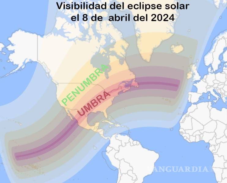 $!El Eclipse Total de Sol será visible para Norteamérica.