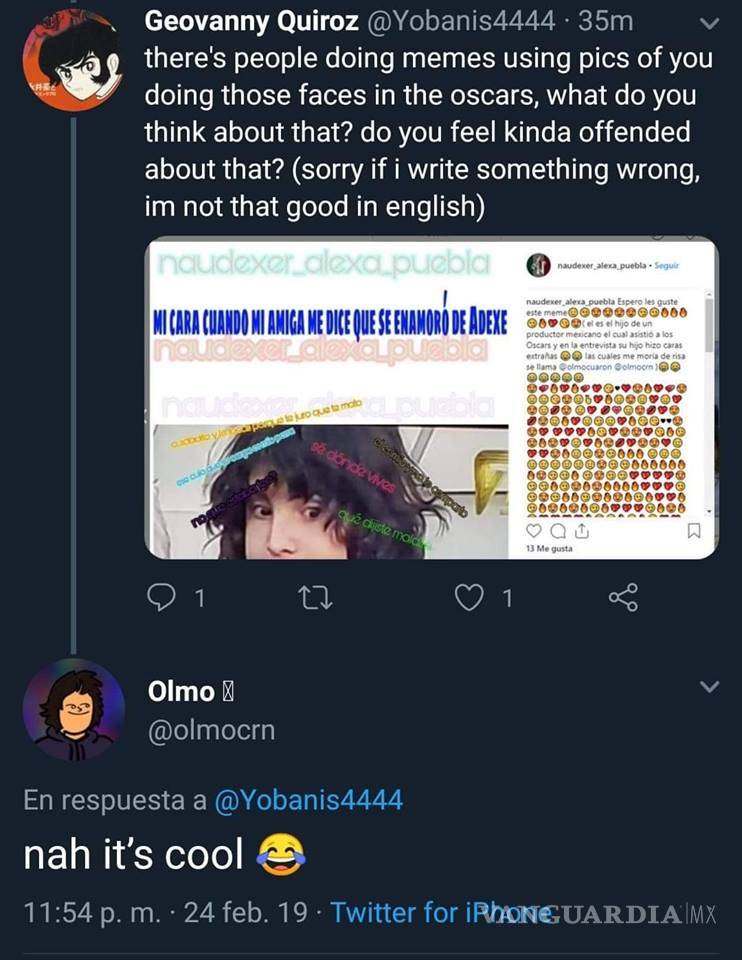 $!A Olmo Cuarón le divierten sus memes y es un experto en animación