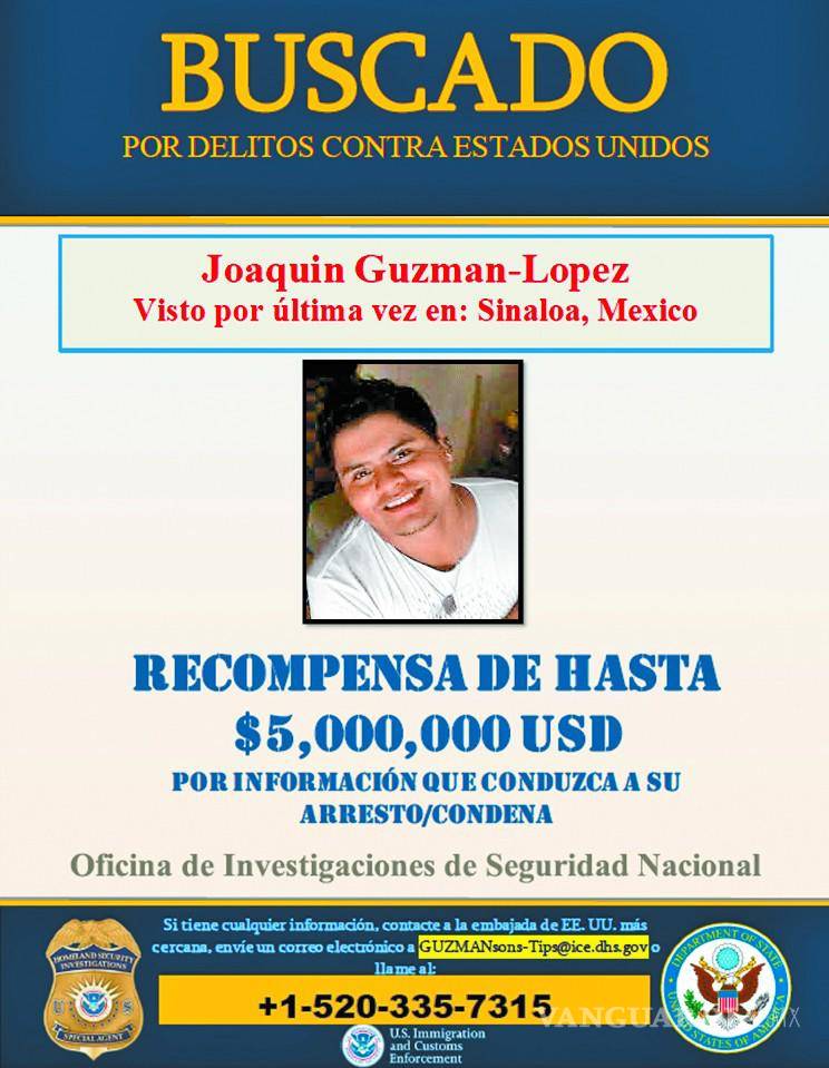 $!Autoridades de Estados Unidos dieron a conocer los carteles de búsqueda contra los hijos del Chapo Guzmán