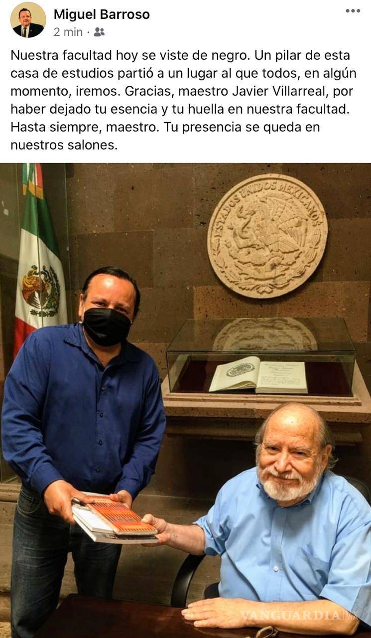 $!Fallece a los 83 años el escritor e historiador Javier Villarreal Lozano