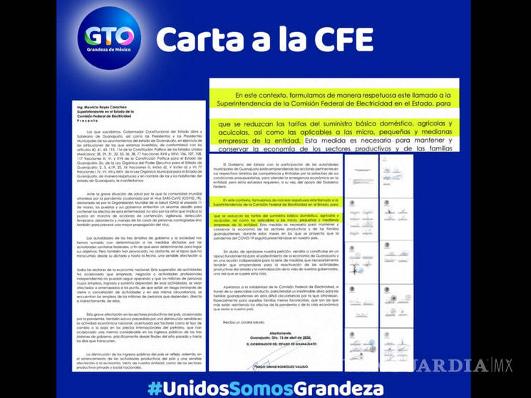 $!Guanajuato pide a la CFE reducir tarifa de luz