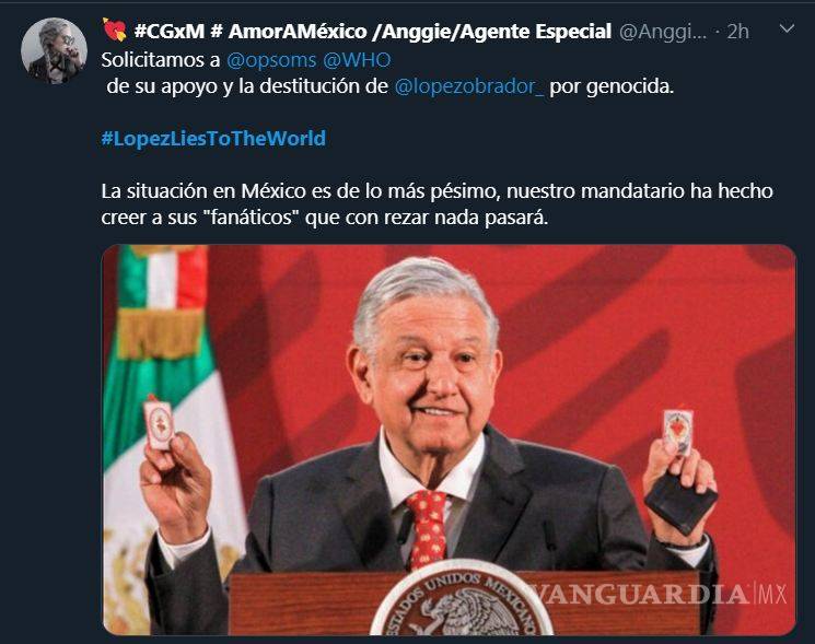 $!#LopezLiesToTheWorld: Por omisión de AMLO ante coronavirus en México, usuarios piden intervención de ONU y OMS
