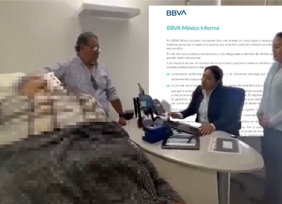 BBVA México ofrece disculpas tras caso de mujer de 96 años llevada en camilla a sucursal en Oaxaca