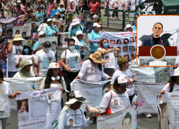 Claudia Sheinbaum manda felicitaciones por el 10 de mayo; madres buscadoras protestan