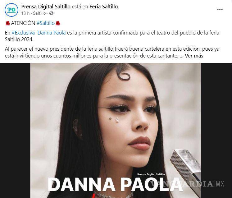 $!¿Será verdad? Se ‘filtran’ supuestos artistas para la Feria de Saltillo 2024: Danna Paola, María José y la Banda MS