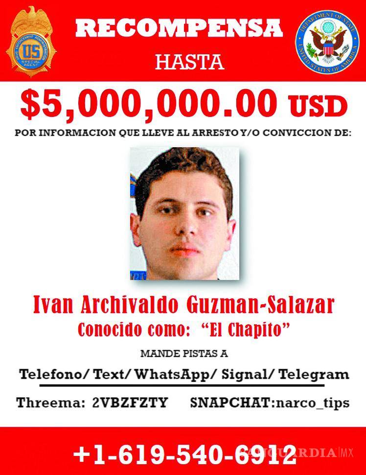 $!Autoridades de Estados Unidos dieron a conocer los carteles de búsqueda contra los hijos del Chapo Guzmán