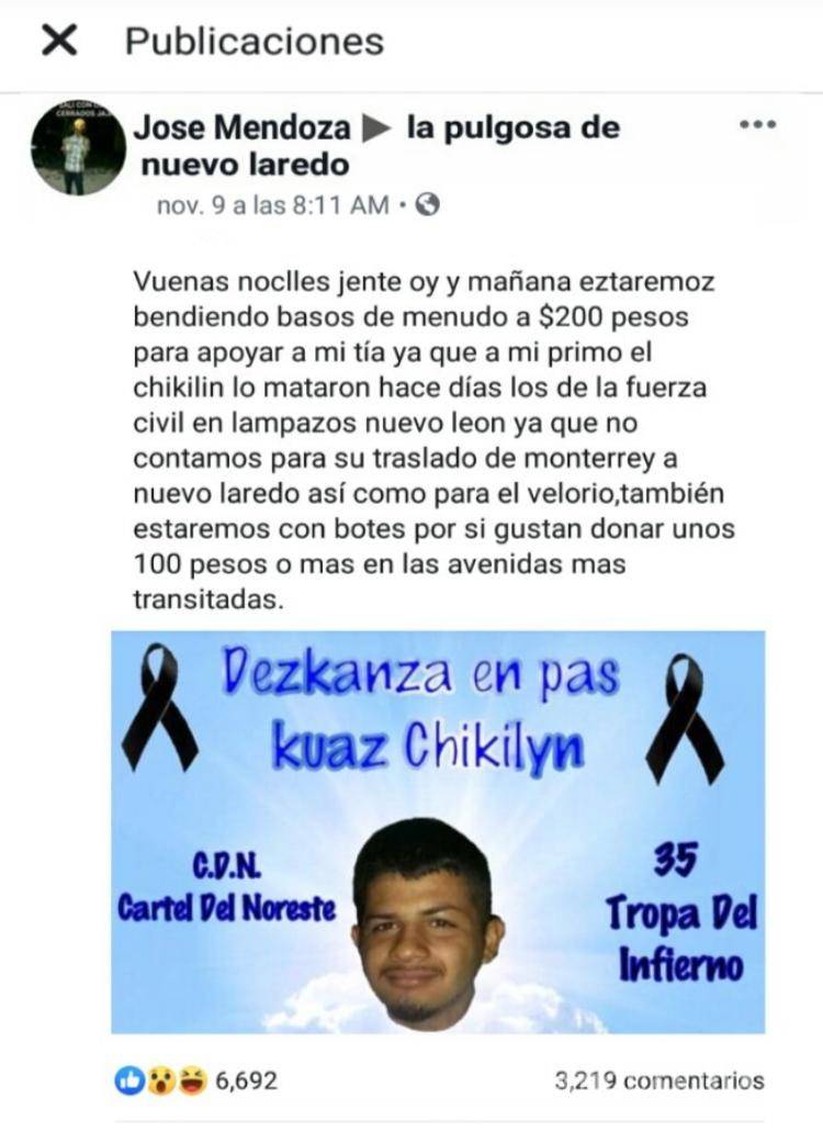 $!'Dios lo necesitaba'... familiares de sicario abatido de la 'Tropa del Infierno' venden menudo y piden dinero en la calle para pagar su funeral