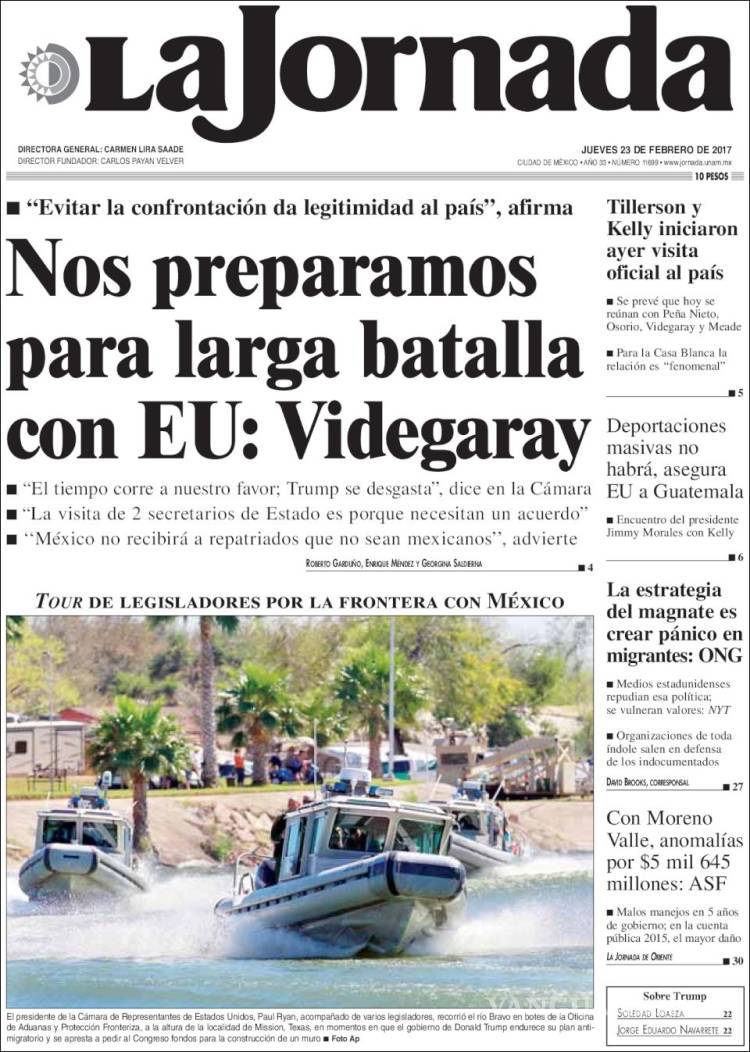 $!Titulares Prensa Nacional 23/02/2017