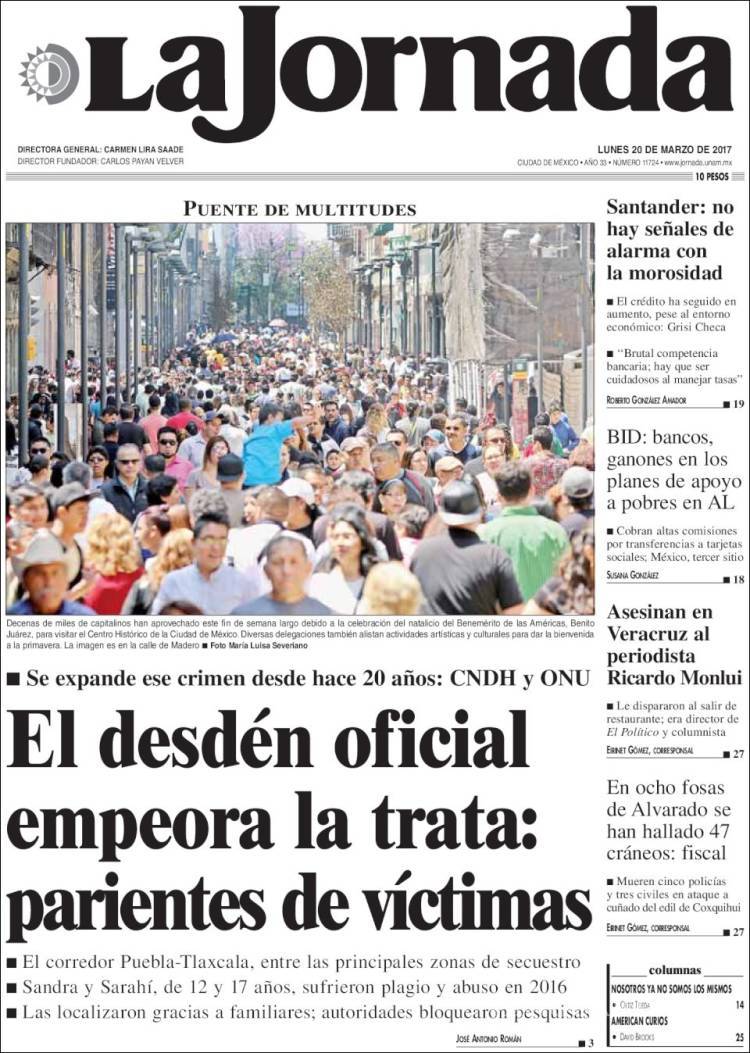 $!Titulares Prensa Nacional 20/03/2017