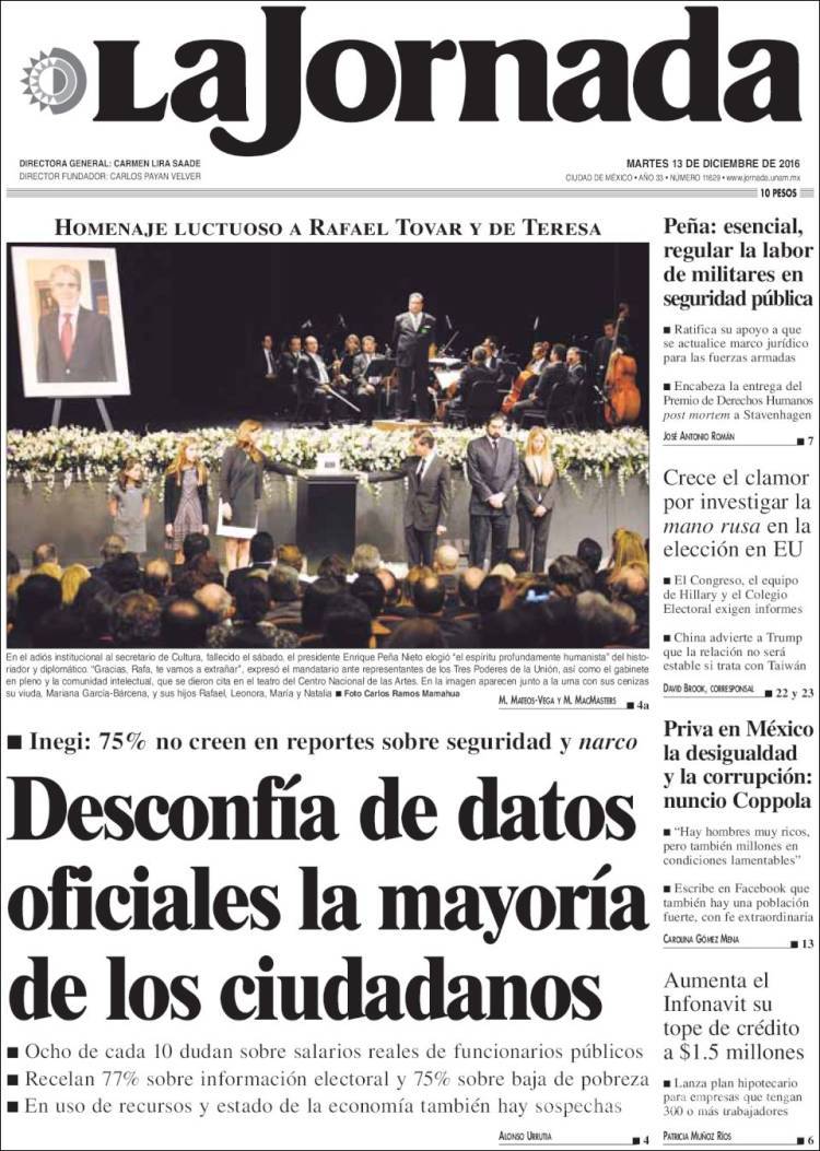 $!Titulares Prensa Nacional 13/12/2016