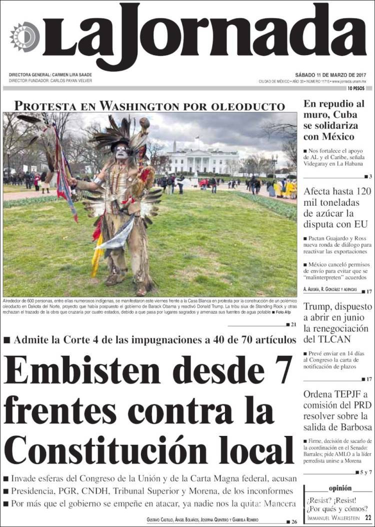 $!Titulares Prensa Nacional 11/03/2017