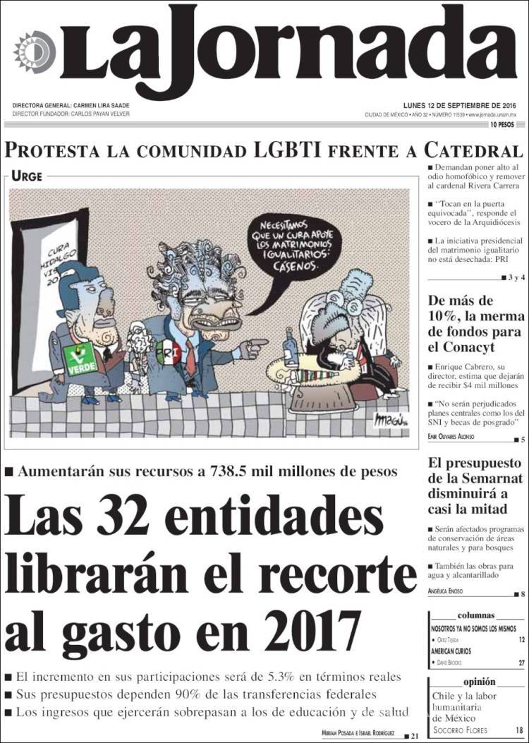 $!Titulares Prensa Nacional 12/09/2016