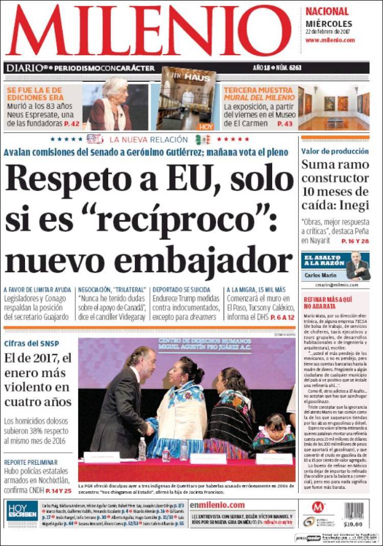 $!Titulares Prensa Nacional 22/02/2017