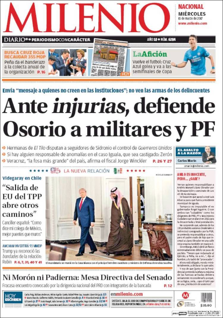 $!Titulares Prensa Nacional 15/03/2017