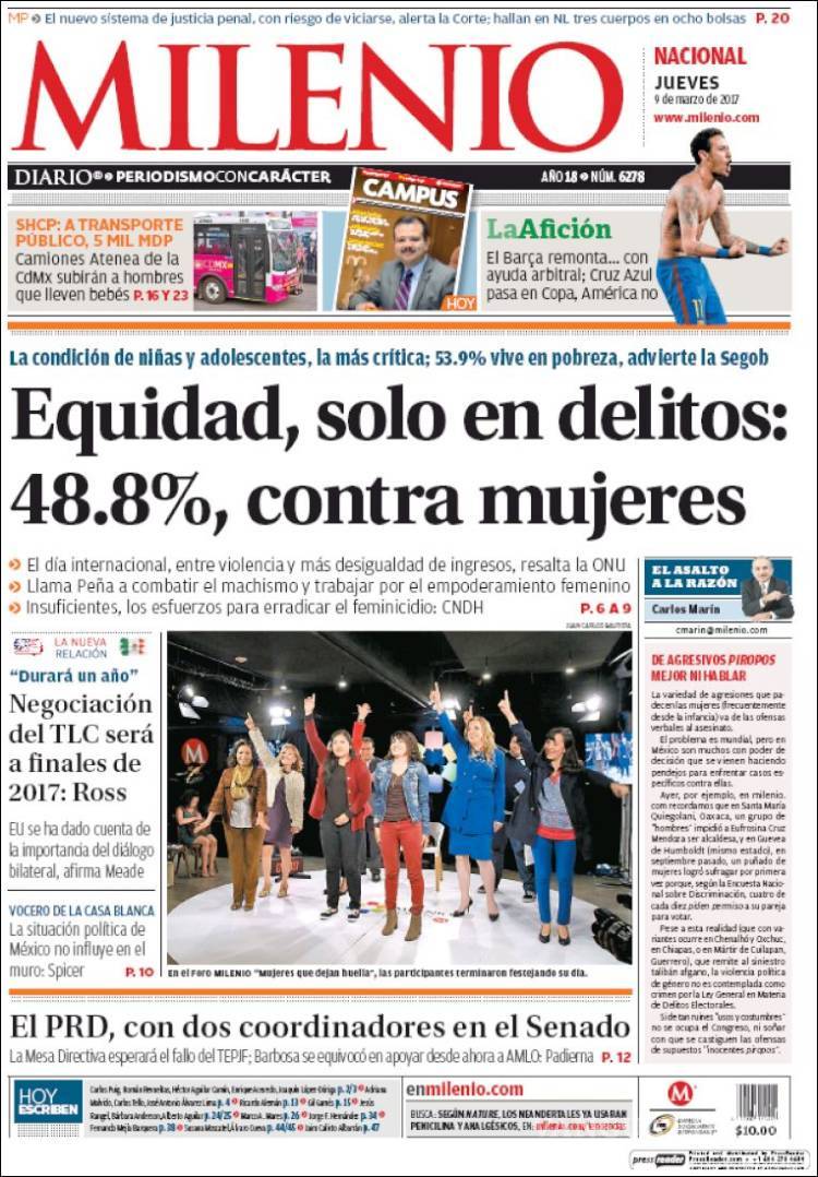 $!Titulares Prensa Nacional 09/03/2017