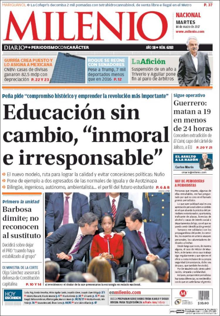 $!Titulares Prensa Nacional 14/03/2017