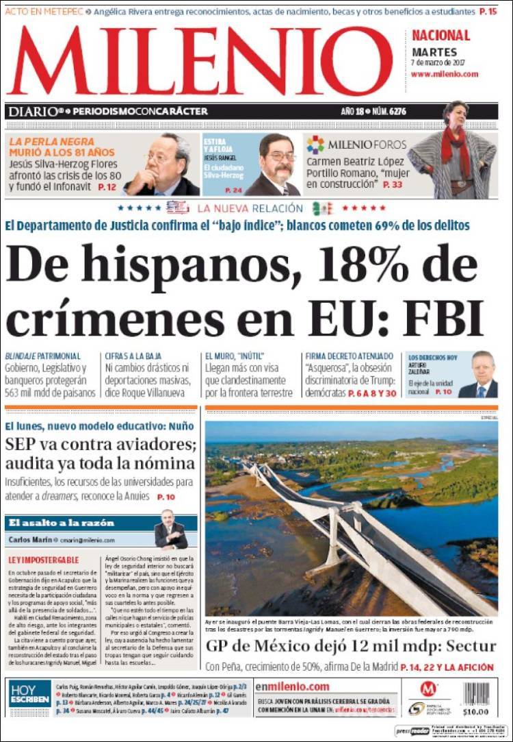 $!Titulares Prensa Nacional 07/03/2017