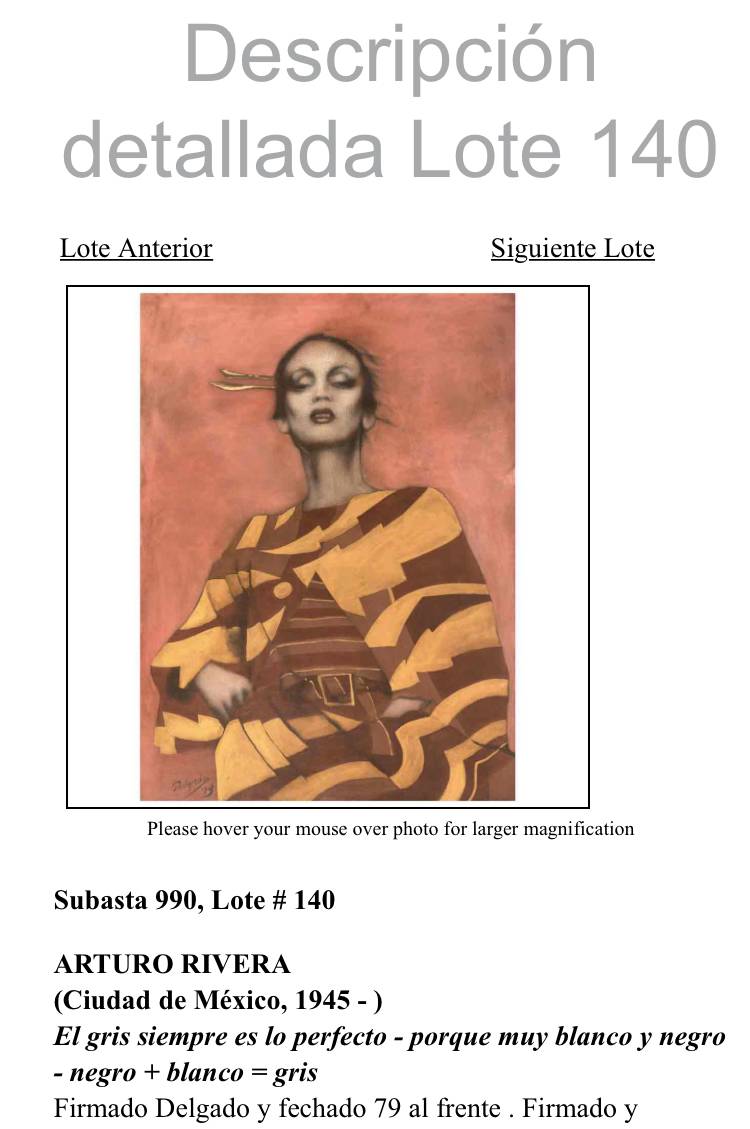 $!Arturo Rivera niega haber pintado obra adjudicada a él que Morton’s subastará