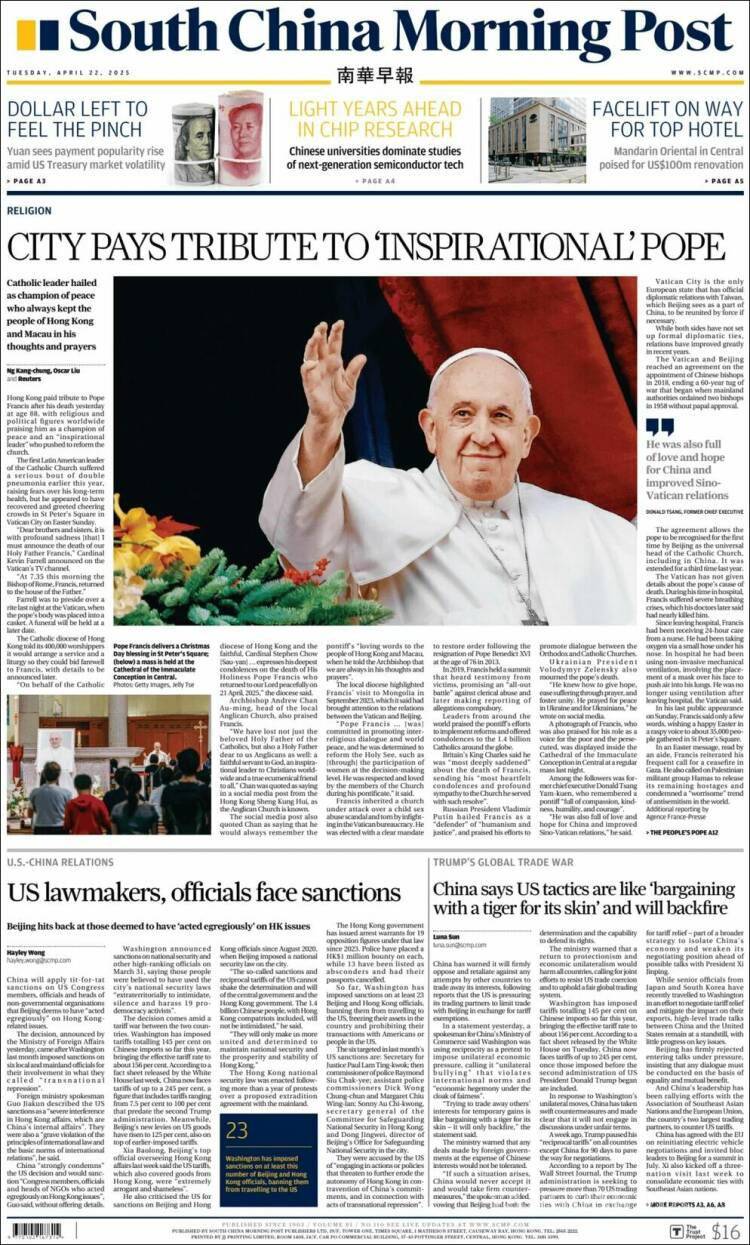 $!Así reflejaron medios internacionales en sus portadas la muerte del Papa Francisco