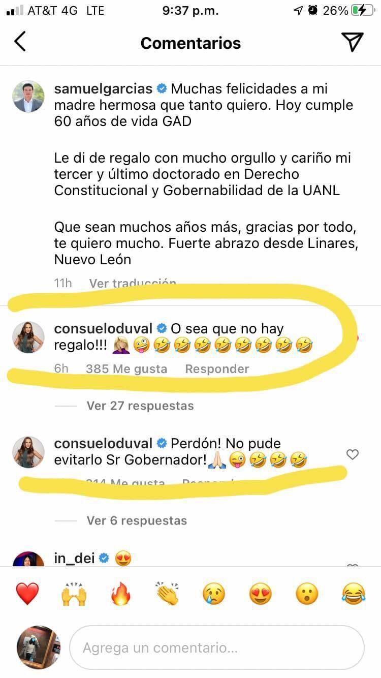 $!La reacción de Consuelo Duval obtuvo más de 300 Me gusta.