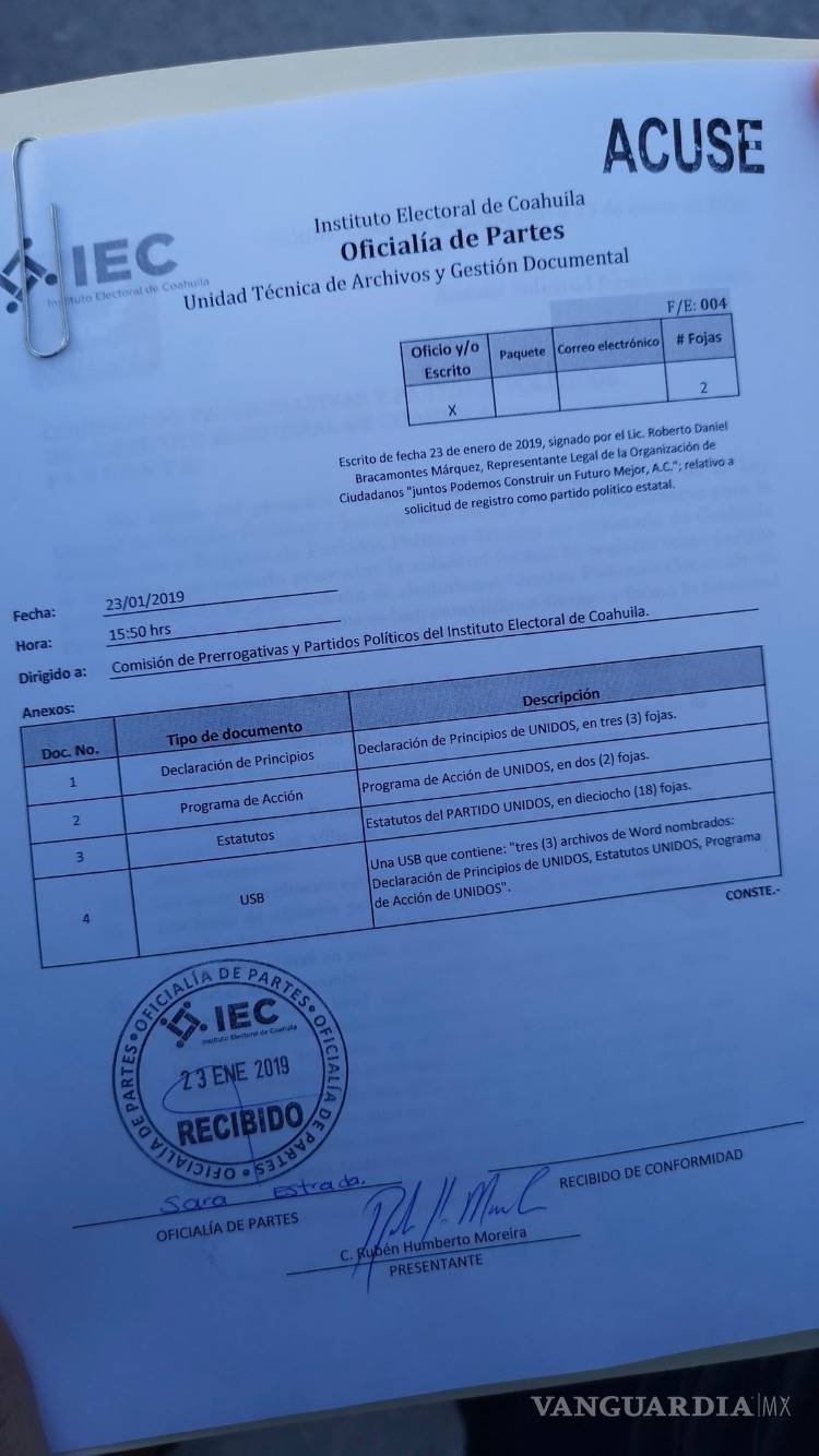 $!Habrá en Coahuila dos partidos políticos más; uno de ellos del hijo de Humberto Moreira