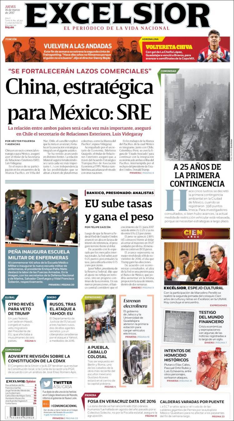 $!Titulares Prensa Nacional 16/03/2017