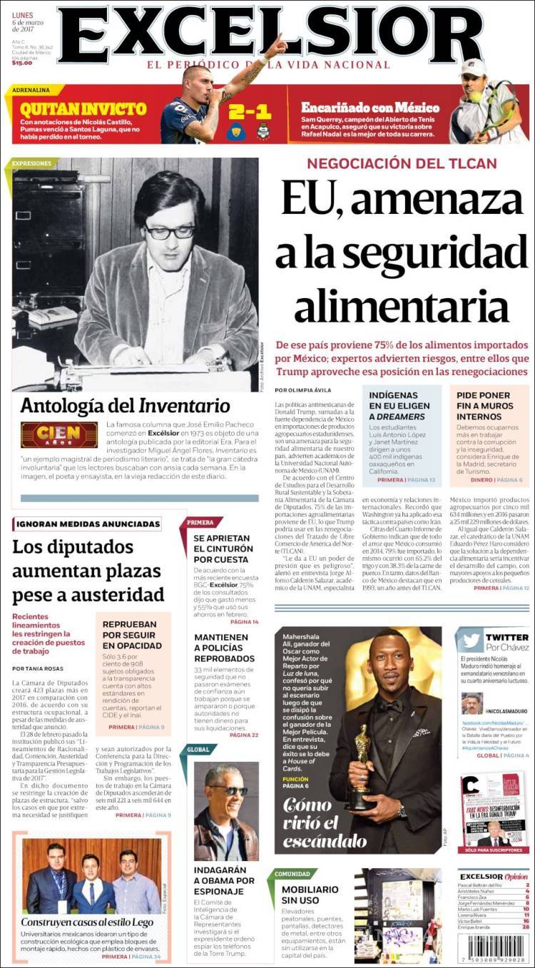 $!Titulares Prensa Nacional 06/03/2017