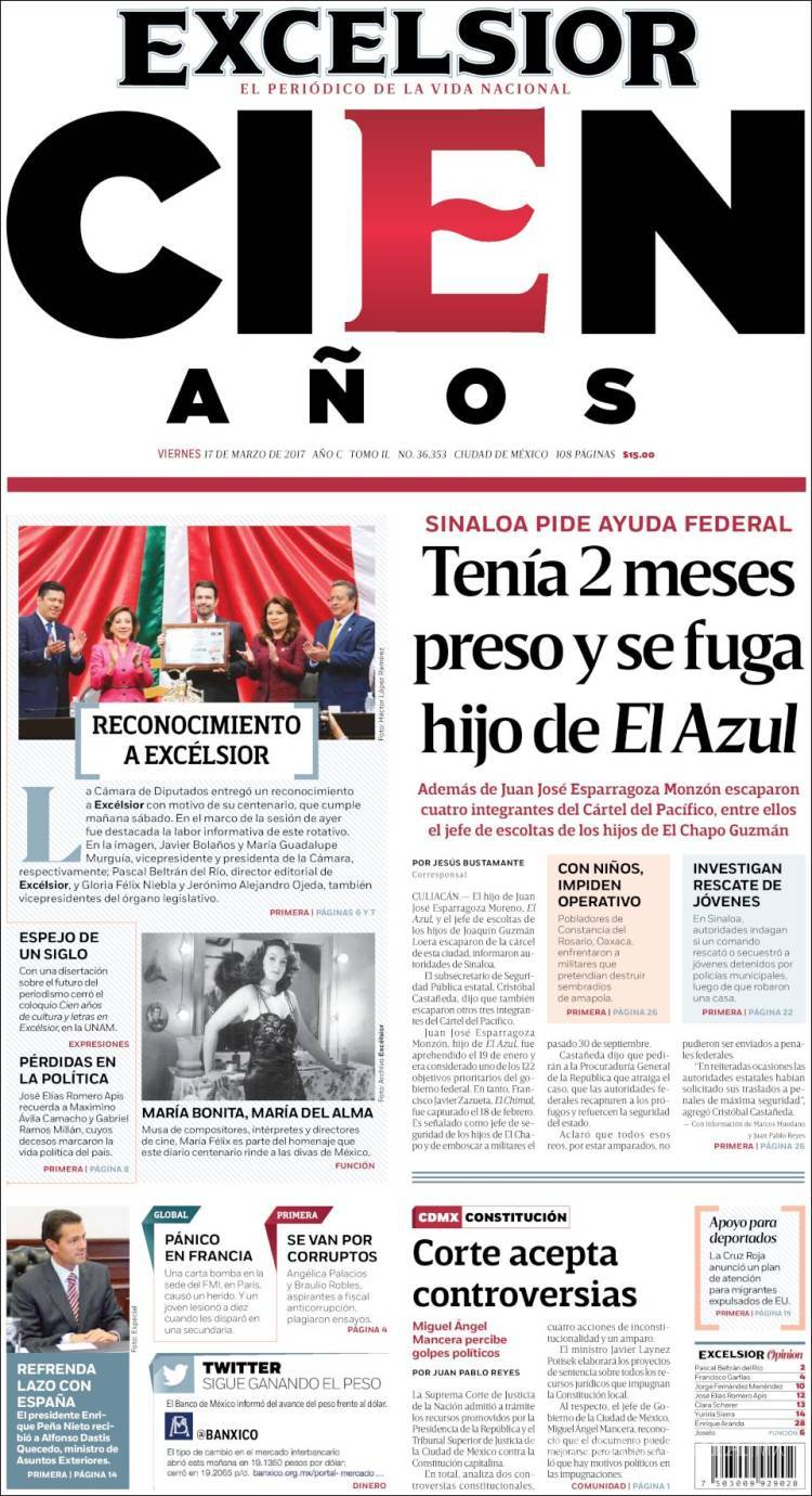 $!Titulares Prensa Nacional 17/03/2017