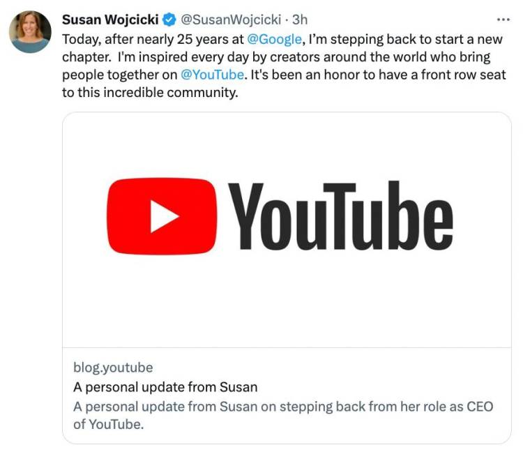 $!CEO de YouTube deja el cargo, tras casi 10 años