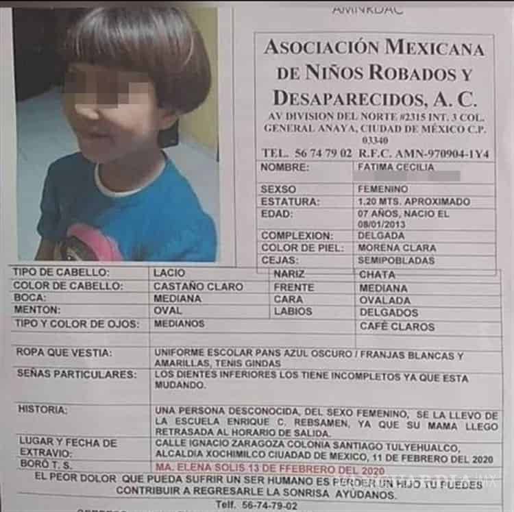 $!Claman #JusticiaParaFátima en redes tras identificación de menor asesinada en Tláhuac