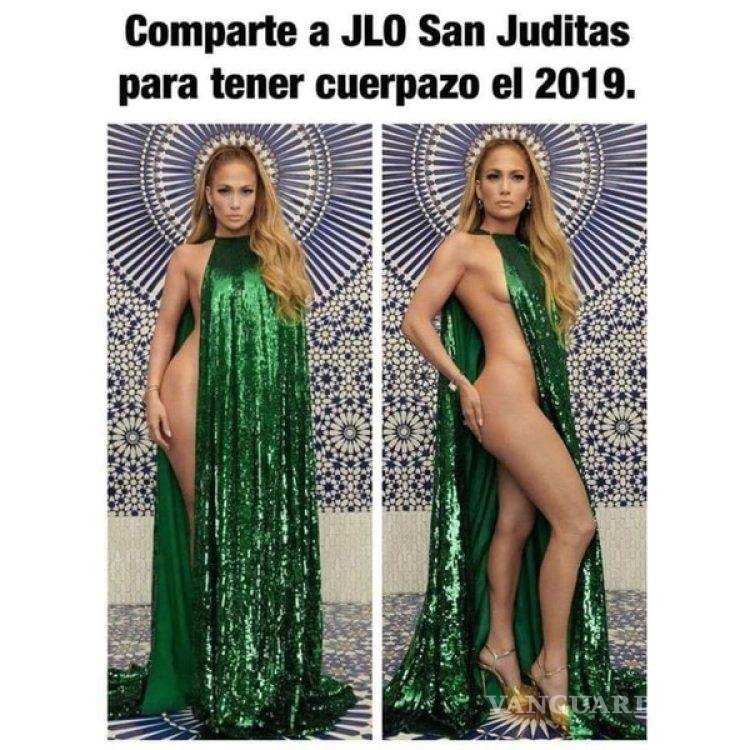 $!Comparan a Jennifer López con San Judas Tadeo; usuarios la hacen meme