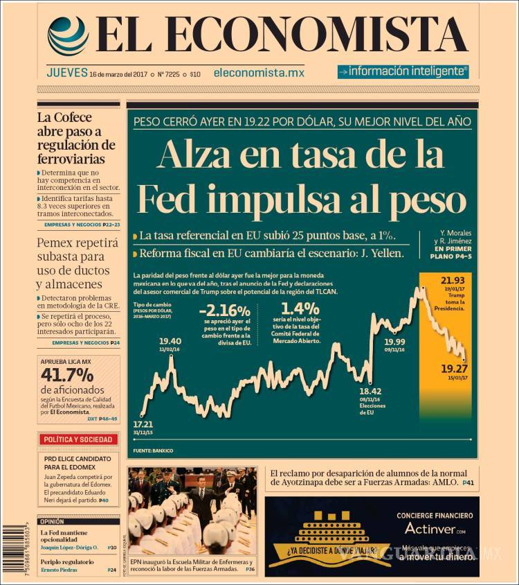 $!Titulares Prensa Nacional 16/03/2017