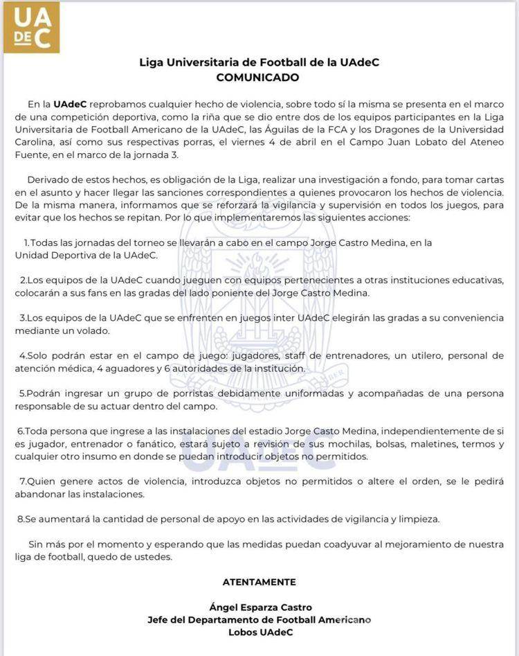 $!Universidades condenan la violencia en el deporte: UAdeC y la Universidad Carolina toman medidas tras riña