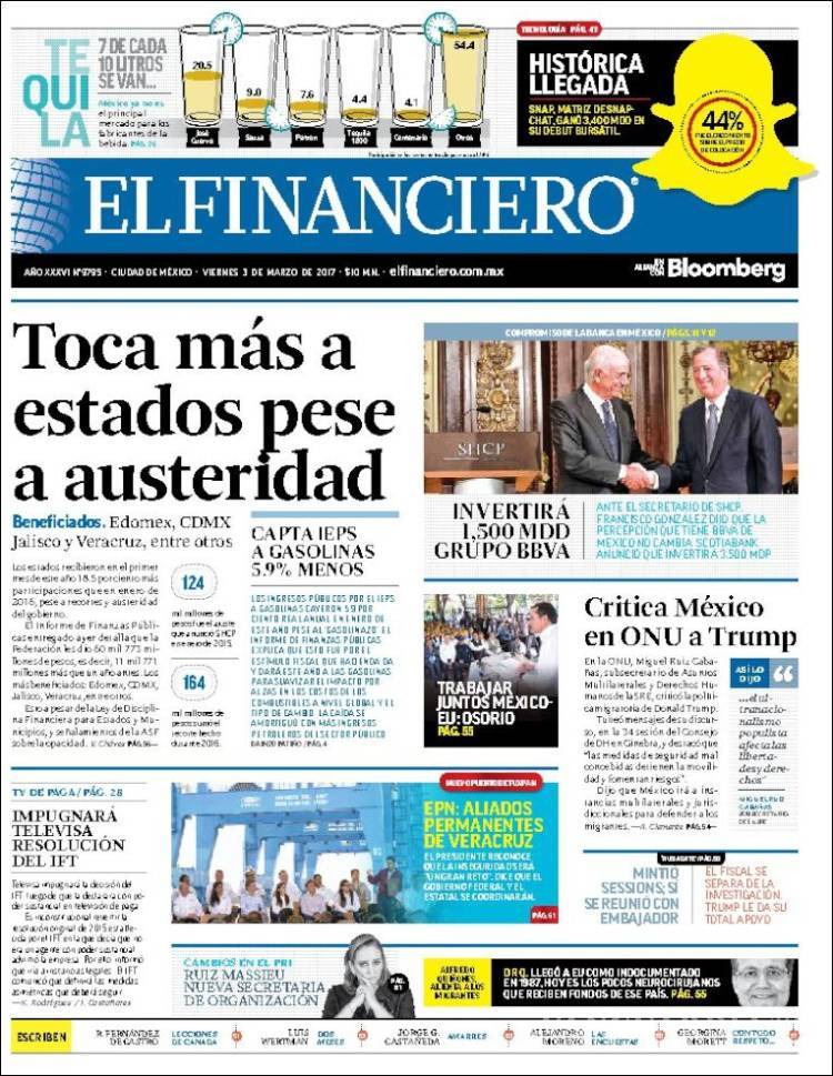 $!Titulares Prensa Nacional 03/03/2017