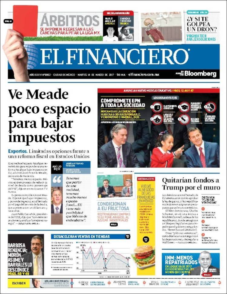 $!Titulares Prensa Nacional 14/03/2017