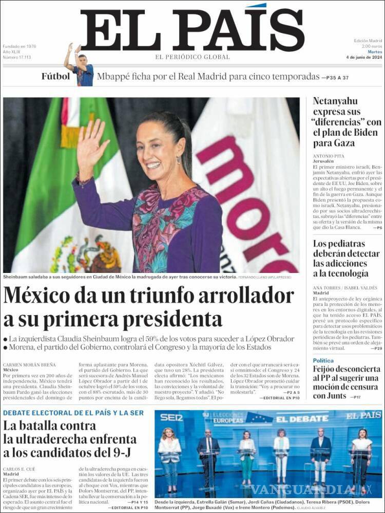 $!Primera Presidenta de México y científica: Así describen periódicos del mundo a Claudia Sheinbaum tras ganar elecciones de 2024