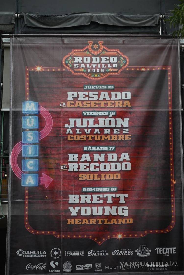 $!Julión Álvarez, Pesado y El Recodo encabezan la cartelera musical del Rodeo Saltillo 2026.