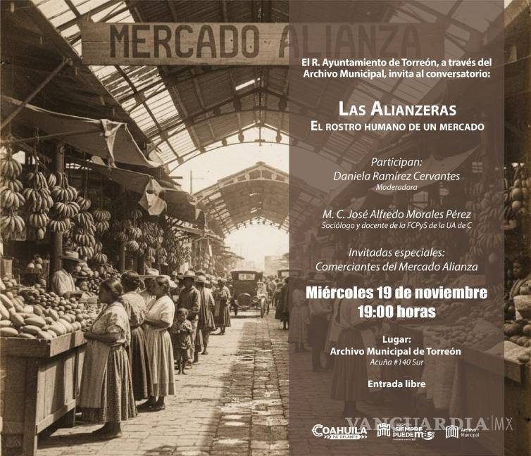 $!El Archivo Municipal invita al conversatorio dedicado a rescatar la memoria viva de las mujeres del Mercado Alianza.
