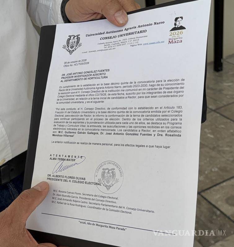 $!El Consejo Universitario notificó a los aspirantes sobre la integración de la terna, oficializada el pasado 12 de octubre.